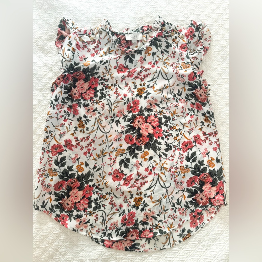 Loft Outlet pink floral top Size XS